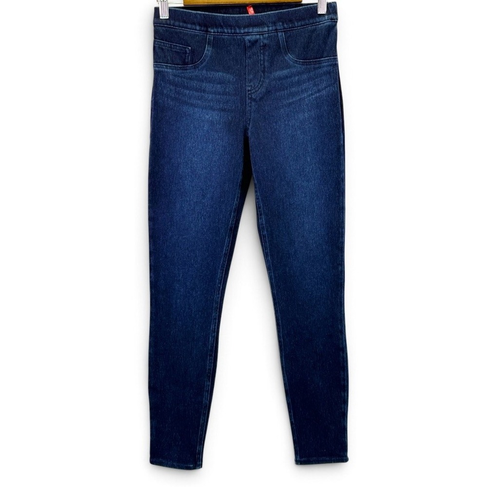 Spanx Jean-ish Ankle Pull On Leggings Dark Wash Tummy Shaping Womens Size Small